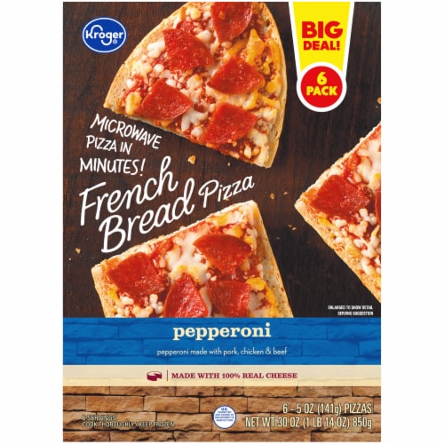 Kroger® Pepperoni French Bread Frozen Pizza Perspective: left