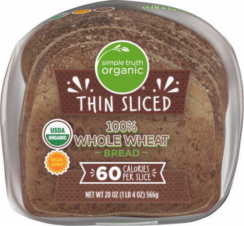 Simple Truth Organic® 100% Whole Wheat Thin Sliced Bread Perspective: left