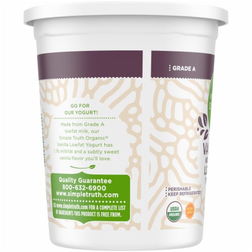 Simple Truth Organic® Vanilla Low Fat Yogurt Tub Perspective: left