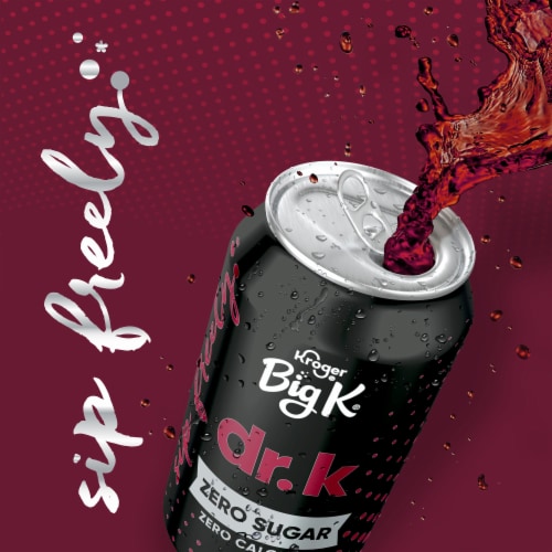 Big K® Dr K Zero Sugar Zero Calorie Soda Cans Perspective: left