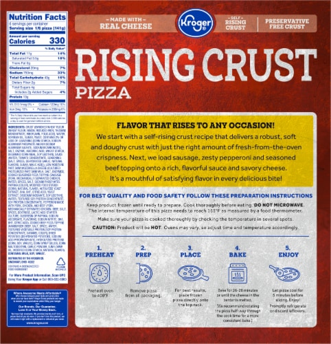 Kroger® Three Meat Rising Crust Frozen Pizza Perspective: left