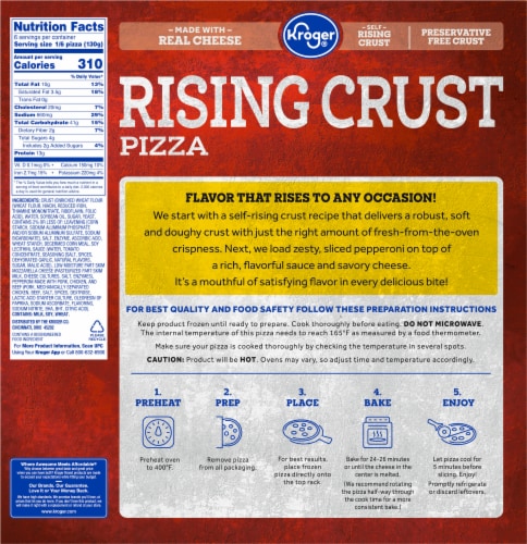 Kroger® Pepperoni Rising Crust Frozen Pizza Perspective: left