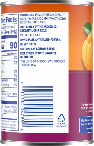 Kroger® Canned Mandarin Oranges in Light Syrup Perspective: left