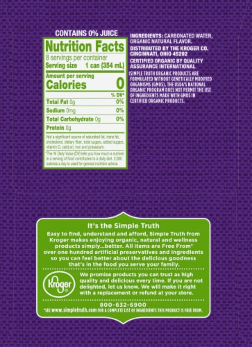 Simple Truth Organic™ Naturally Flavored Blackberry Hibiscus Seltzer Water Perspective: left