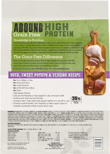 Abound® Grain Free High Protein Duck Sweet Potato & Venison Recipe Dry Dog Food Perspective: left