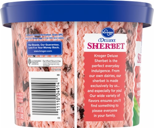 Kroger® Deluxe Lowfat Watermelon Chocolate Chip Sherbert Perspective: left