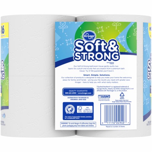 Kroger® Soft & Strong Mega Roll Bathroom Tissue Perspective: left