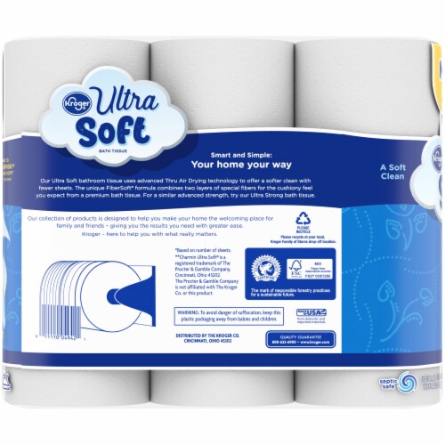 Kroger® Ultra Soft Toilet Paper Mega Roll Perspective: left