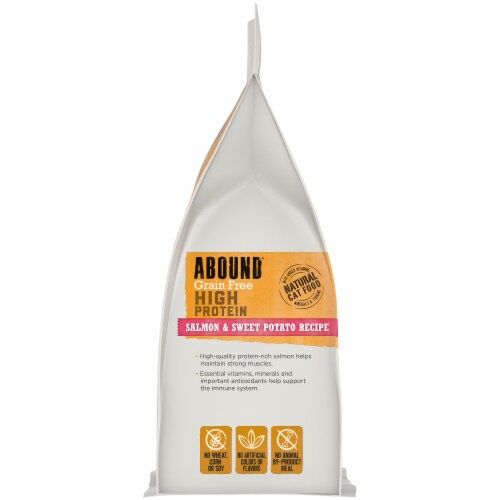 ABOUND® Grain Free Salmon & Sweet Potato Recipe Dry Cat Food Perspective: left