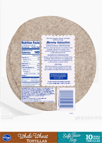 Kroger® Soft Taco Size Whole Wheat Tortillas Perspective: left