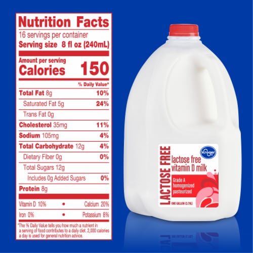 Kroger® Lactose Free Vitamin D Milk Gallon Perspective: left