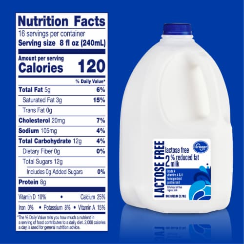 Kroger® Lactose Free 2% Reduced Fat Milk Gallon Perspective: left