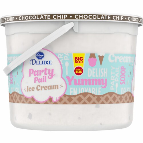 Kroger® Deluxe Chocolate Chip Flavored Ice Cream Family Size Perspective: left