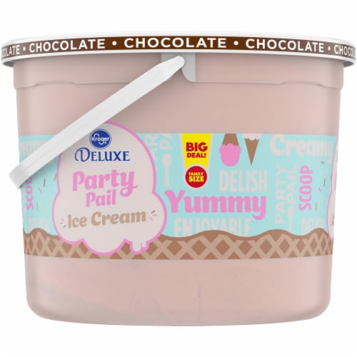 Kroger® Deluxe Party Pail Chocolate Flavored Ice Cream Family Size Perspective: left