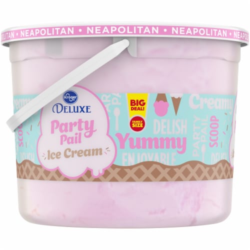 Kroger® Deluxe Party Pail Neapolitan Flavored Ice Cream Family Size Perspective: left