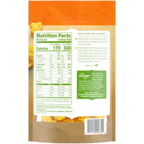 Simple Truth® Keto Cheddar Cheese Crisps Perspective: left