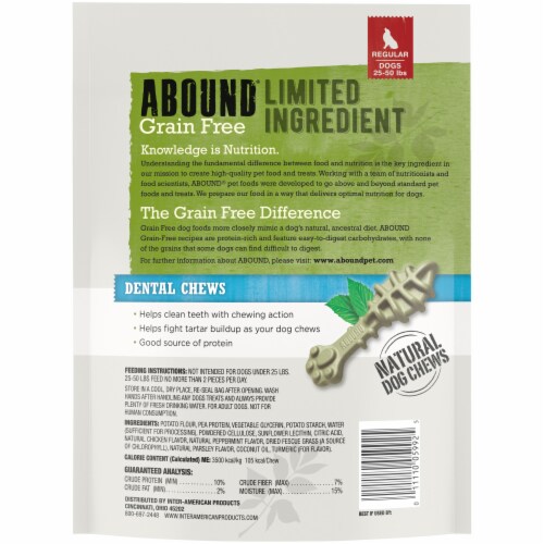 Abound® Grain Free Regular Dental Chews Dog Treats Perspective: left