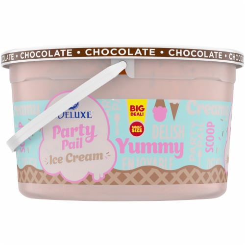 Kroger® Deluxe Party Pail Chocolate Flavored Ice Cream Family Size Perspective: left
