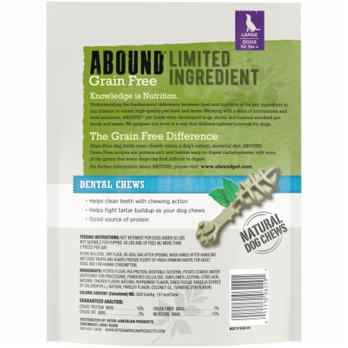 Abound® Grain Free Large Dental Chews Dog Treats Perspective: left