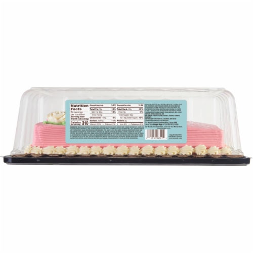 Bakery Fresh Goodness Rose and Daisy Raspberry Filling Sheet Cake Perspective: left
