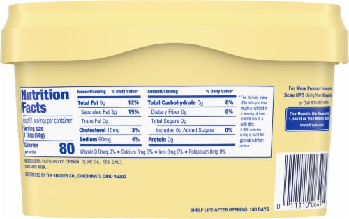 Kroger® Spreadable Butter With Olive Oil & Sea Salt BIG DEAL! Perspective: left