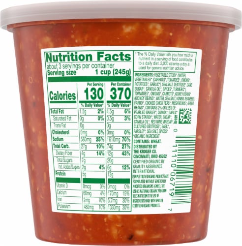 Simple Truth Organic® Ancient Grain Minestrone Soup Perspective: left
