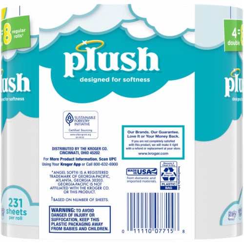 Kroger® Plush Toilet Paper Double Roll Perspective: left