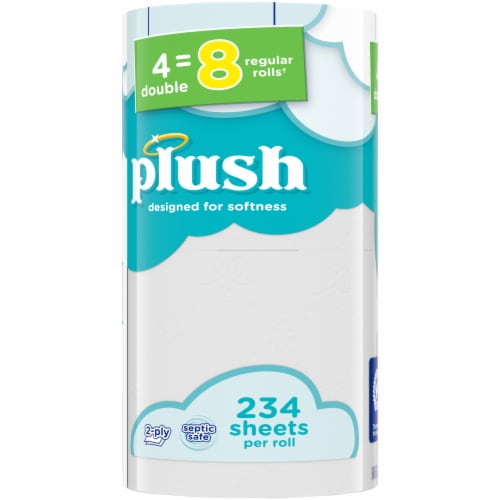 Plush Double Roll Bath Tissue Perspective: left