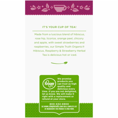 Simple Truth Organic® Hibiscus Strawberry & Raspberry Flavored Herbal Tea Perspective: left