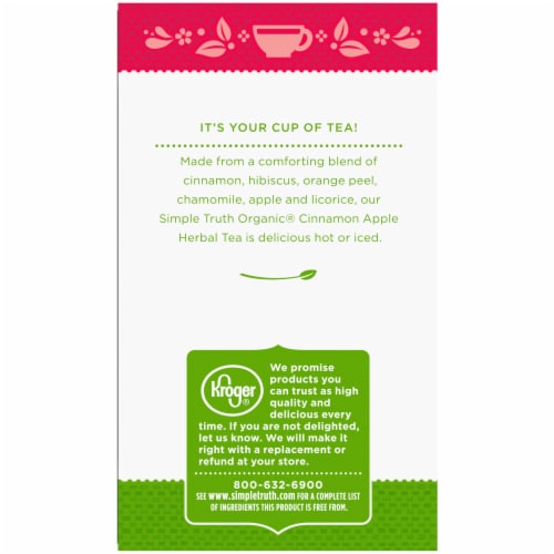 Simple Truth Organic® Cinnamon Apple Herbal Tea Bags Perspective: left