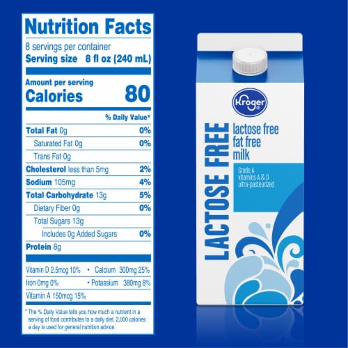 Kroger Lactose Free Fat Milk 1 2