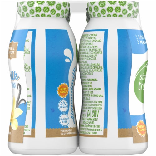 Simple Truth™ Vanilla Probiotic Almondmilk Yogurt Drinks Perspective: left