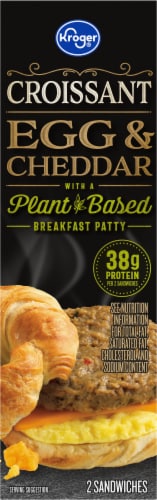 Kroger® Egg & Cheddar Croissant Plant-Based Breakfast Patty - 2 Count Perspective: left