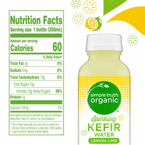 Simple Truth Organic™ Sparkling Probiotic Lemon Lime Kefir Water Drink Perspective: left