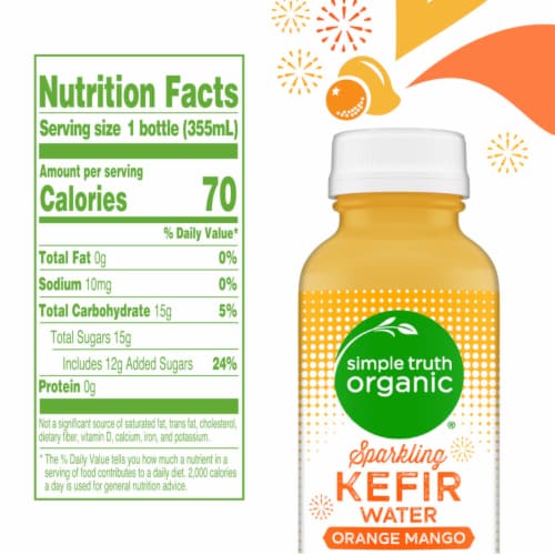 Simple Truth Organic™ Sparkling Probiotic Orange Mango Kefir Water Drink Perspective: left