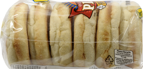 Quality Food Centers Plain English Muffins Perspective: left