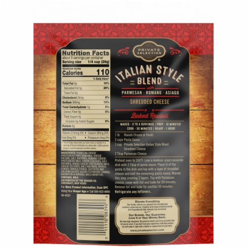 Private Selection® Italian Style Blend Shredded Cheese Perspective: left