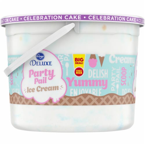 Kroger® Deluxe Party Pail Celebration Cake Ice Cream Family Size Perspective: left