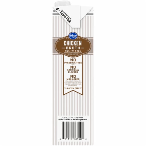 Kroger® 99% Fat Free Chicken Broth Perspective: left