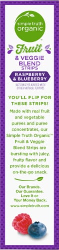 Simple Truth Organic Raspberry & Blueberry Fruit & Veggie Blend Strips Perspective: left