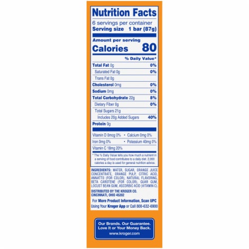 Kroger® Orange Frozen Fruit Bars Perspective: left