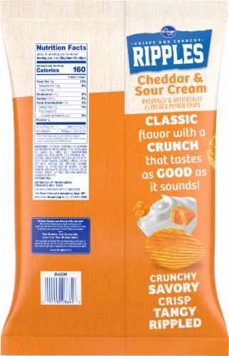Kroger® Cheddar & Sour Cream Ripples Potato Chips Perspective: left