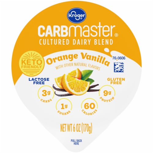 Kroger Carbmaster Orange Low Fat Yogurt Cup Perspective: left