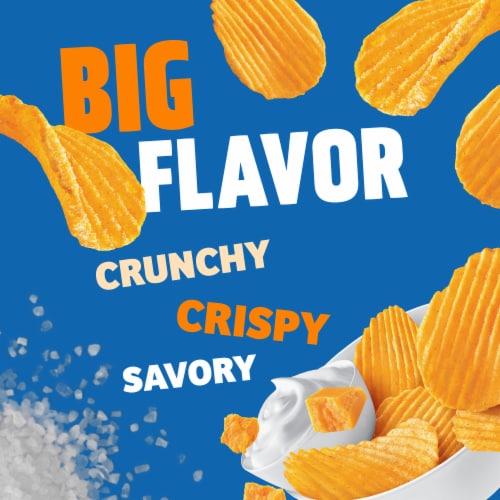Kroger® Cheddar & Sour Cream Ripples Potato Chips Family Size Perspective: left