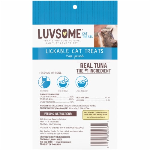 Luvsome Tuna Puree Lickable Cat Treats Perspective: left