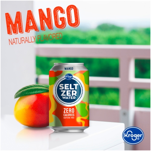 Kroger® Mango Flavored Seltzer Water Cans Perspective: left