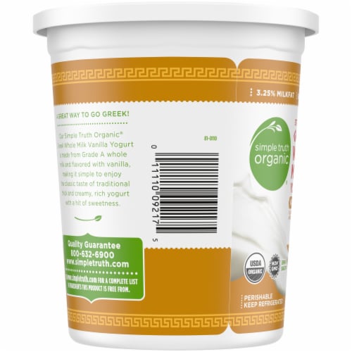 Simple Truth Organic™ Strained Greek Whole Milk Vanilla Yogurt Perspective: left
