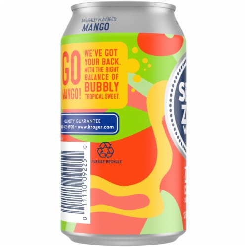 Kroger® Naturally Flavored Mango Seltzer Water Single Can Perspective: left