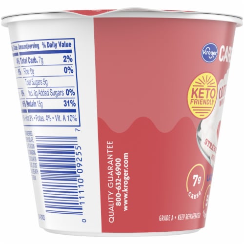 Kroger® CarbMaster™ Strawberry Rhubarb Low Fat Cottage Cheese Perspective: left