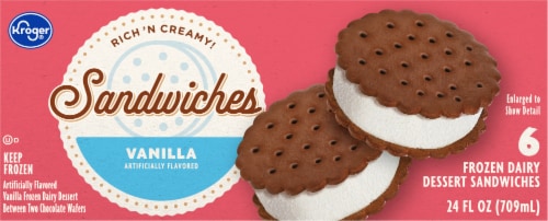 Kroger® Big Wheels Vanilla Frozen Dairy Dessert Sandwiches Perspective: left